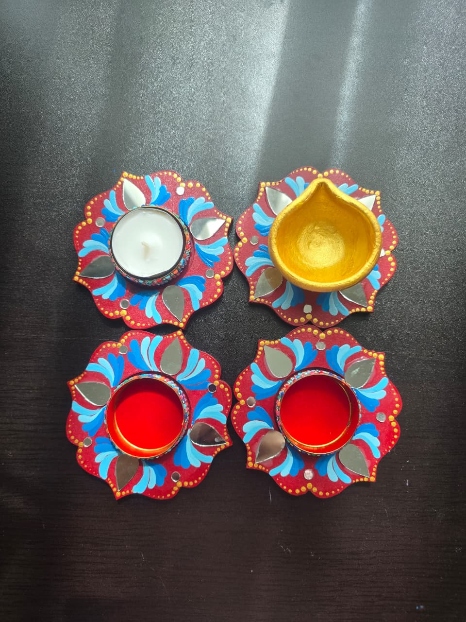 MDF Mandala Shaped Tealight Holders (Small)