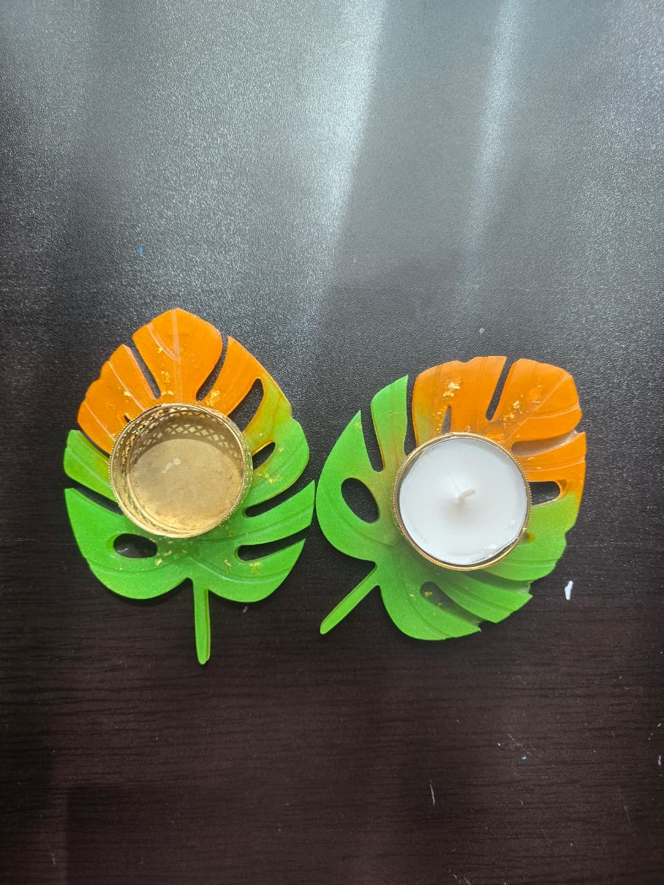 Resin Leaf Shaped Tealight Holders
