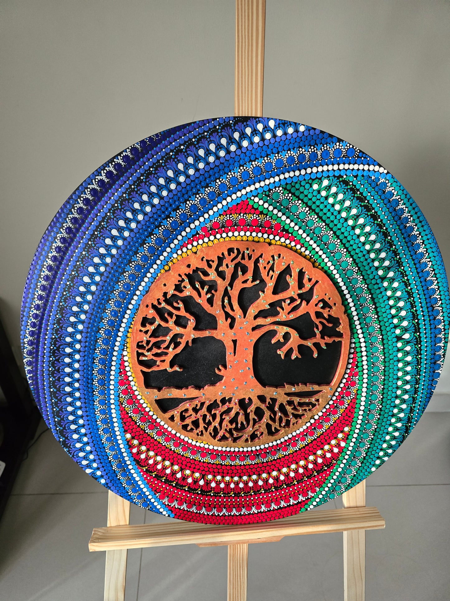 24 Inch Round Tree of Life Dot Mandala