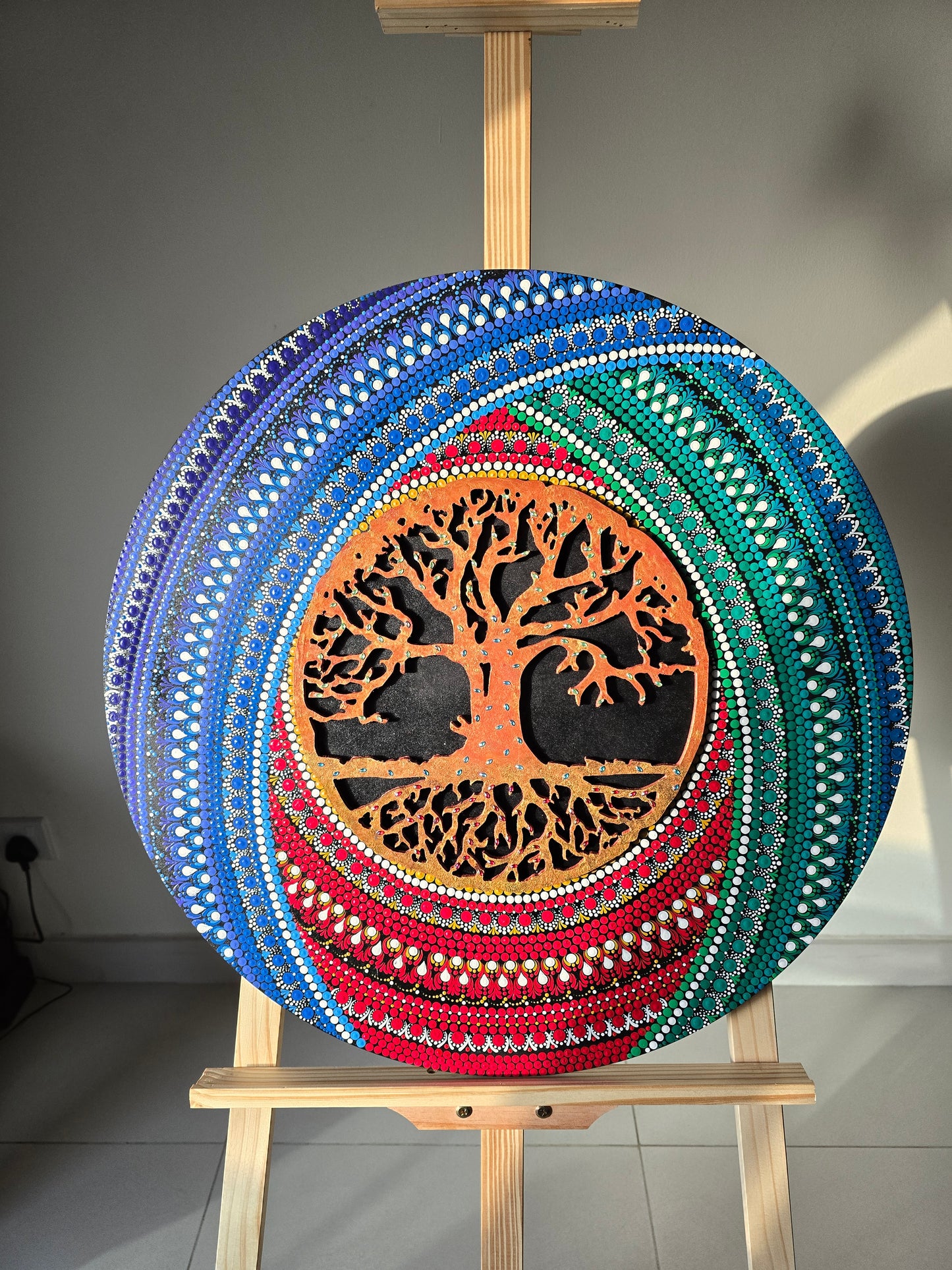24 Inch Round Tree of Life Dot Mandala