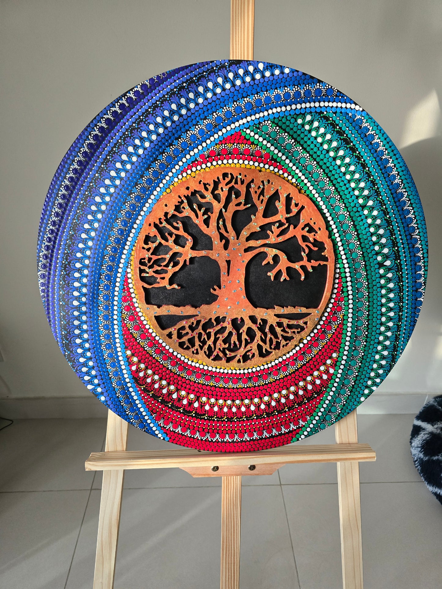 24 Inch Round Tree of Life Dot Mandala