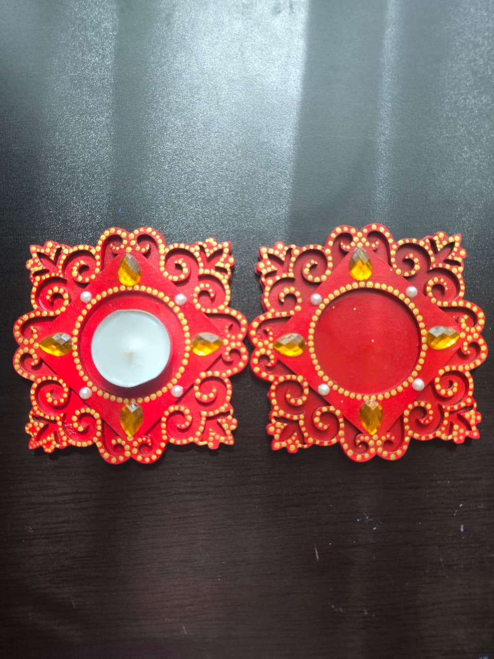 MDF Mandala Shaped Tealight Holders (Big)