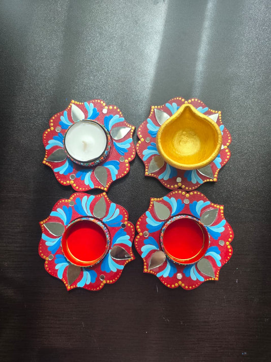 MDF Mandala Shaped Tealight Holders (Small)