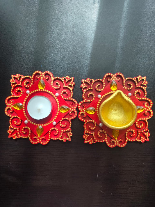 MDF Mandala Shaped Tealight Holders (Big)
