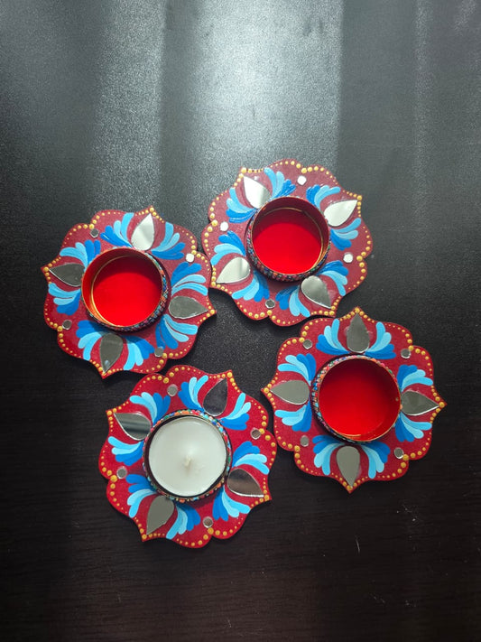 MDF Mandala Shaped Tealight Holders (Small)