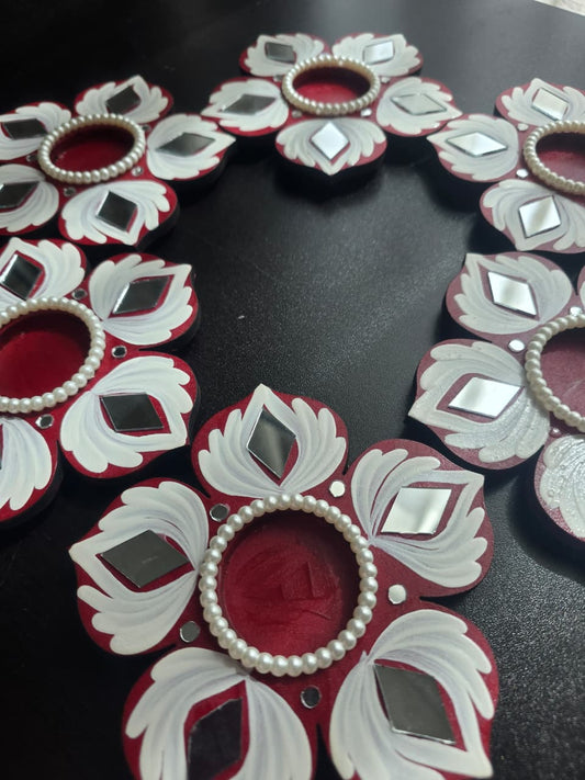 MDF Flower Shaped Tealight Holders