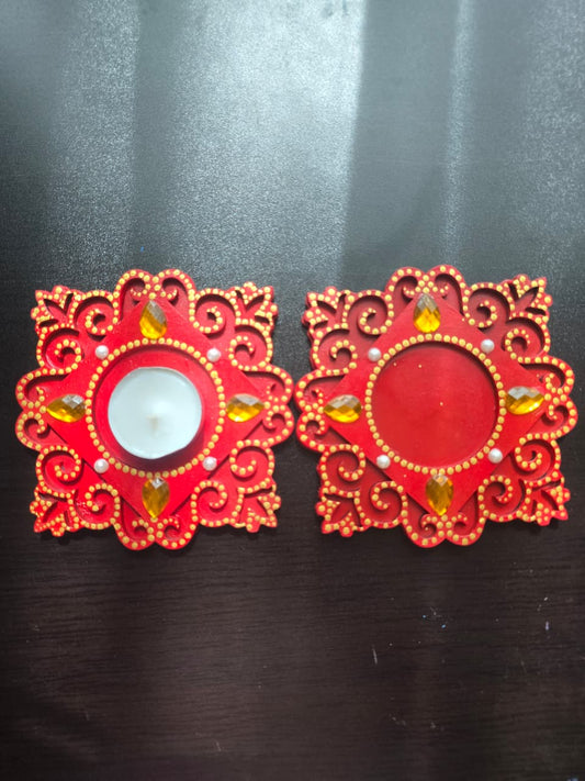 MDF Mandala Shaped Tealight Holders (Big)