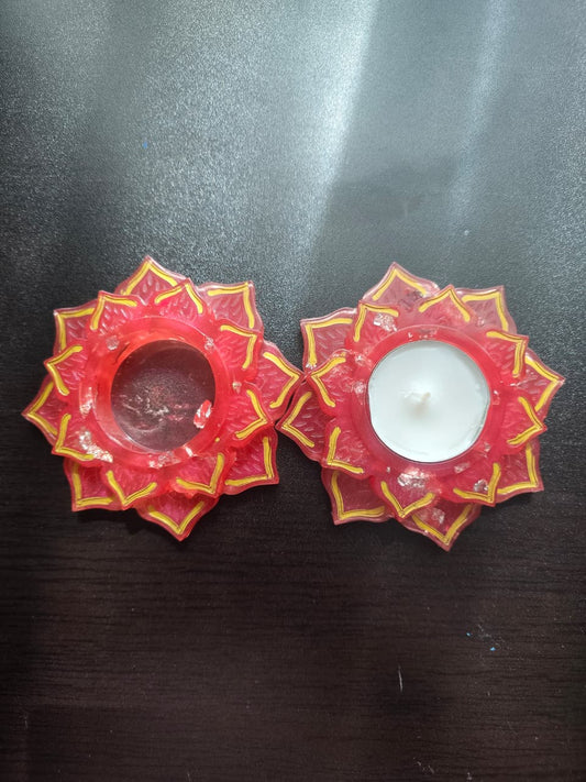 Resin Lotus Mandala Shaped Tealight Holders
