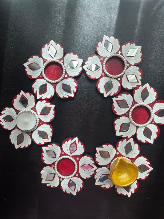 MDF Flower Shaped Tealight Holders
